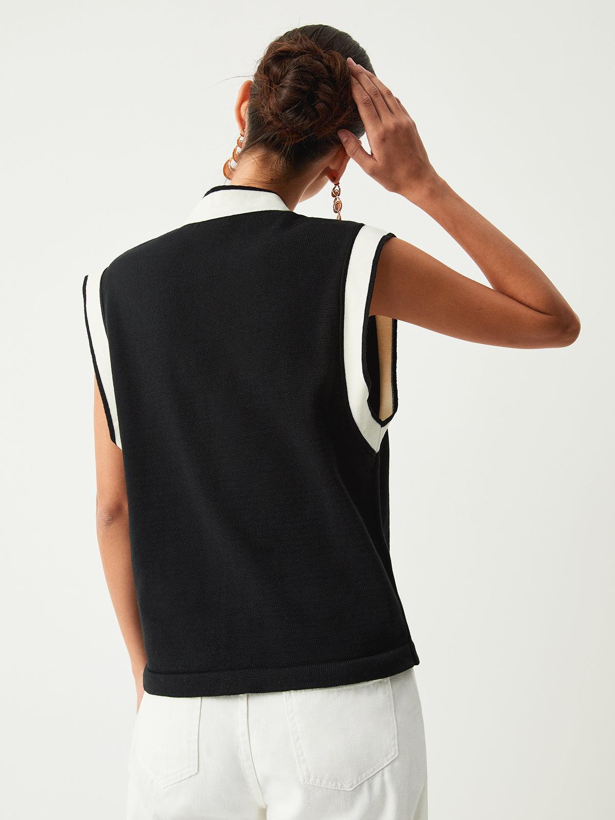 Cardigan en maille à bords contrastés