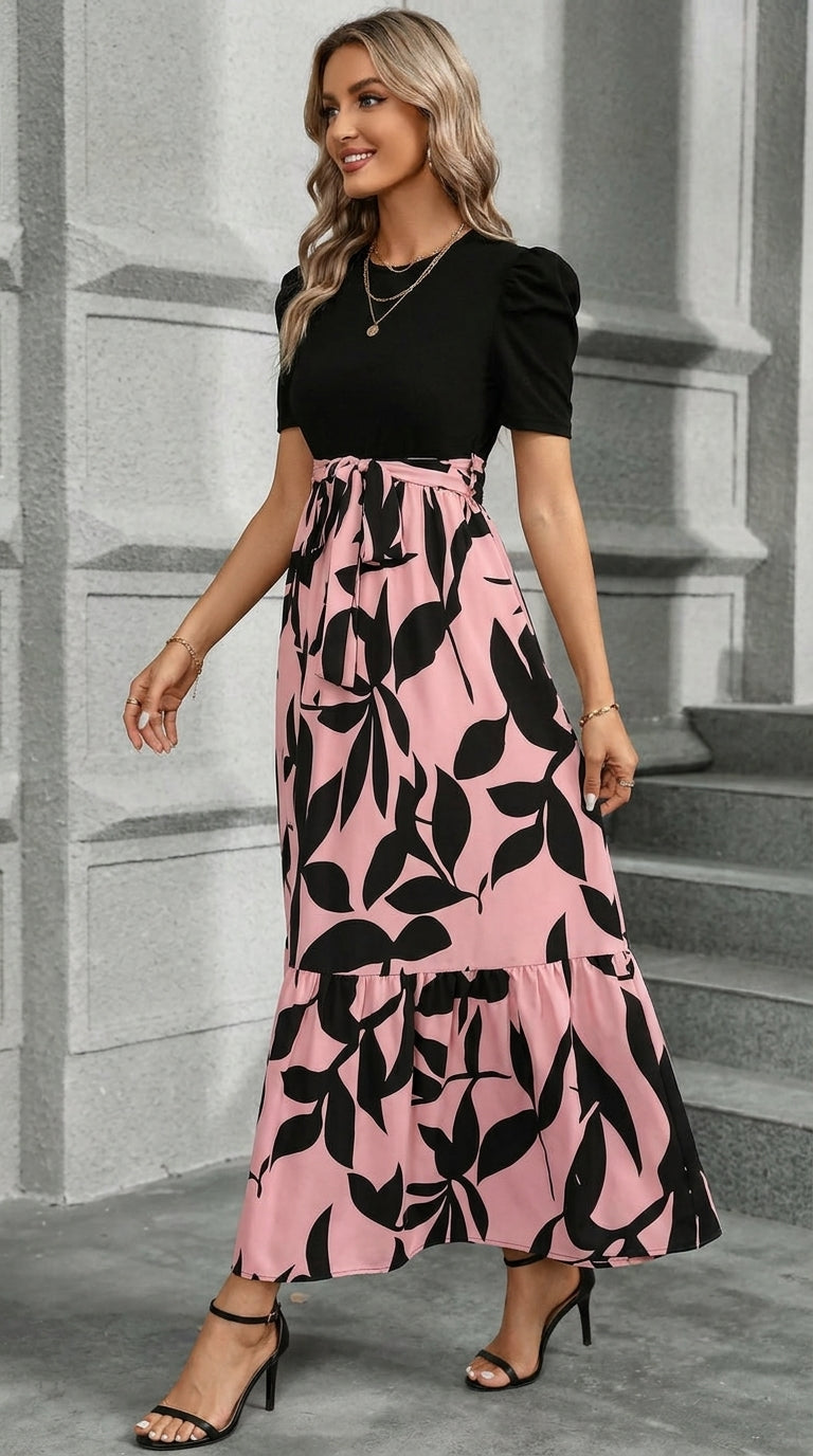 Robe longue à imprimé fleuri pour l'été