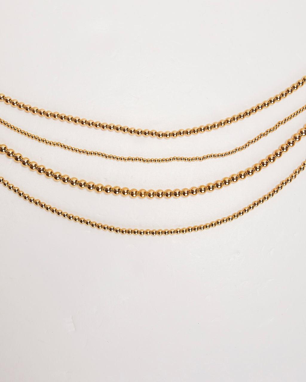 Collier de perles superposées Golden Girl