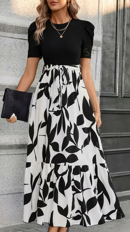 Robe longue à imprimé fleuri pour l'été