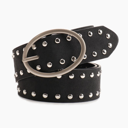 Ceinture à boucle ovale style millénaire avec rivets