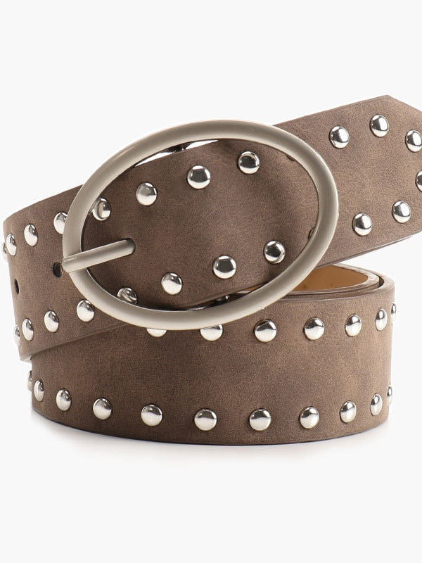 Ceinture à boucle ovale style millénaire avec rivets