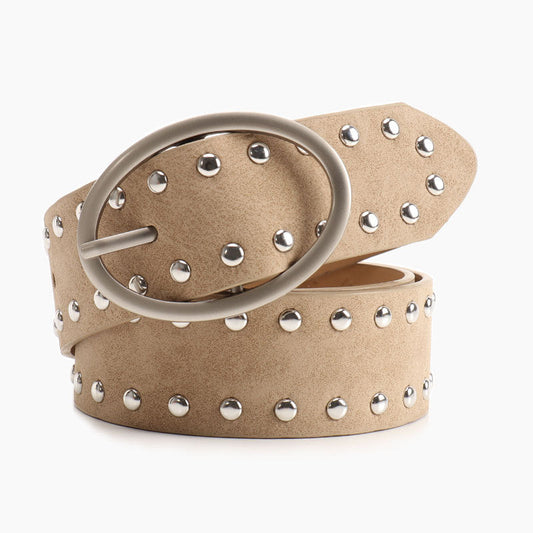Ceinture à boucle ovale style millénaire avec rivets