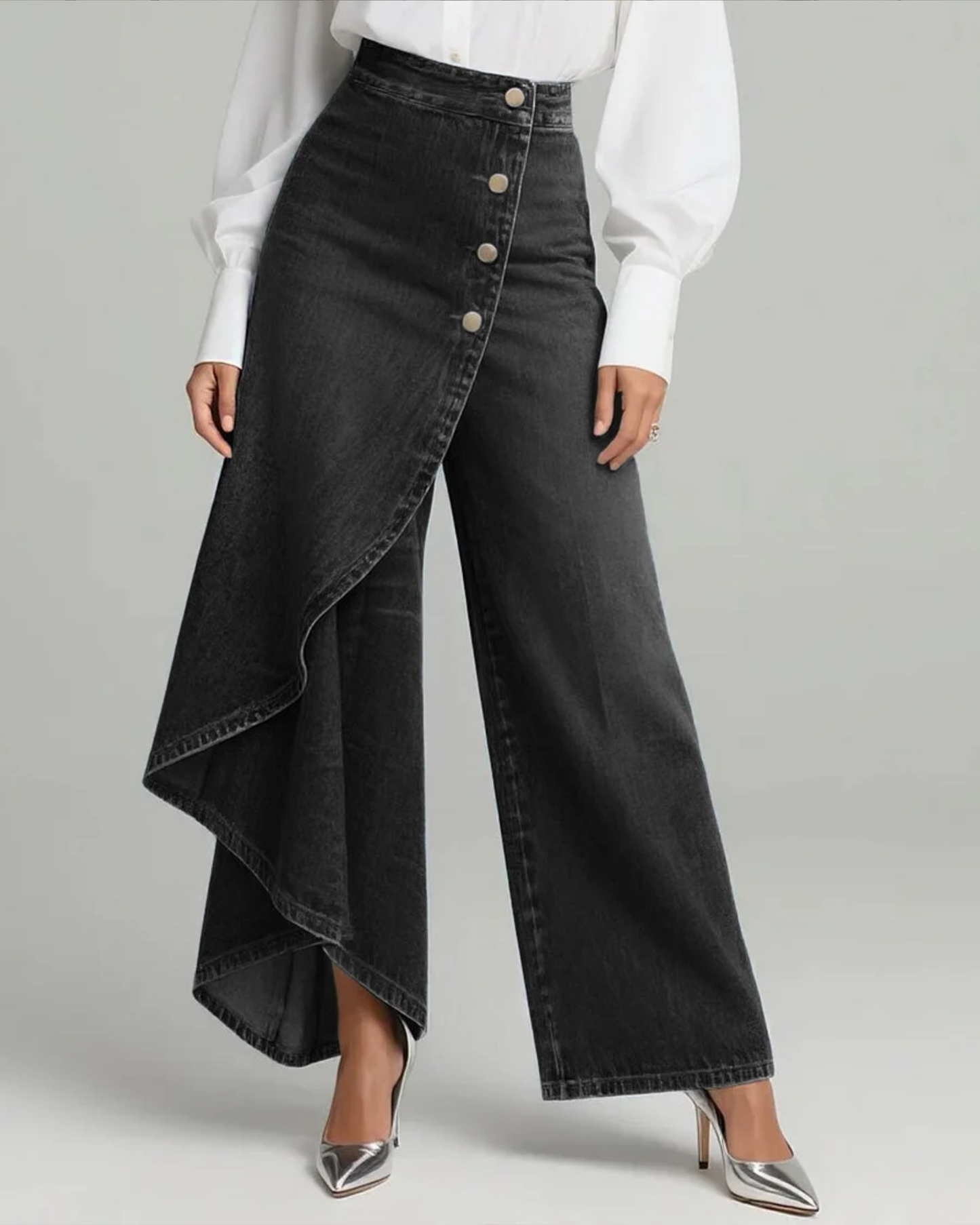 Jean en denim à fermeture portefeuille