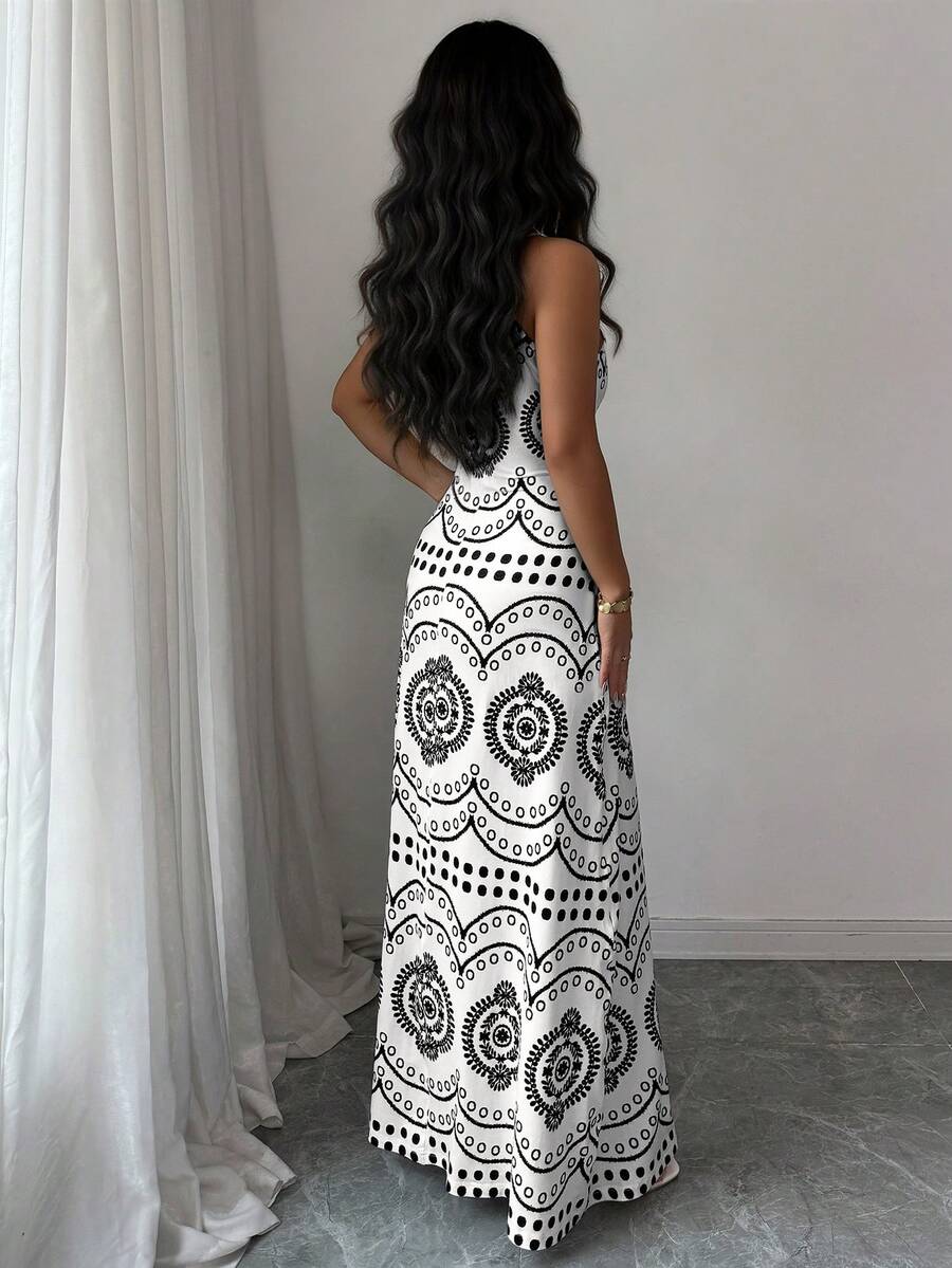 Robe décontractée de vacances à l'imprimé raffiné