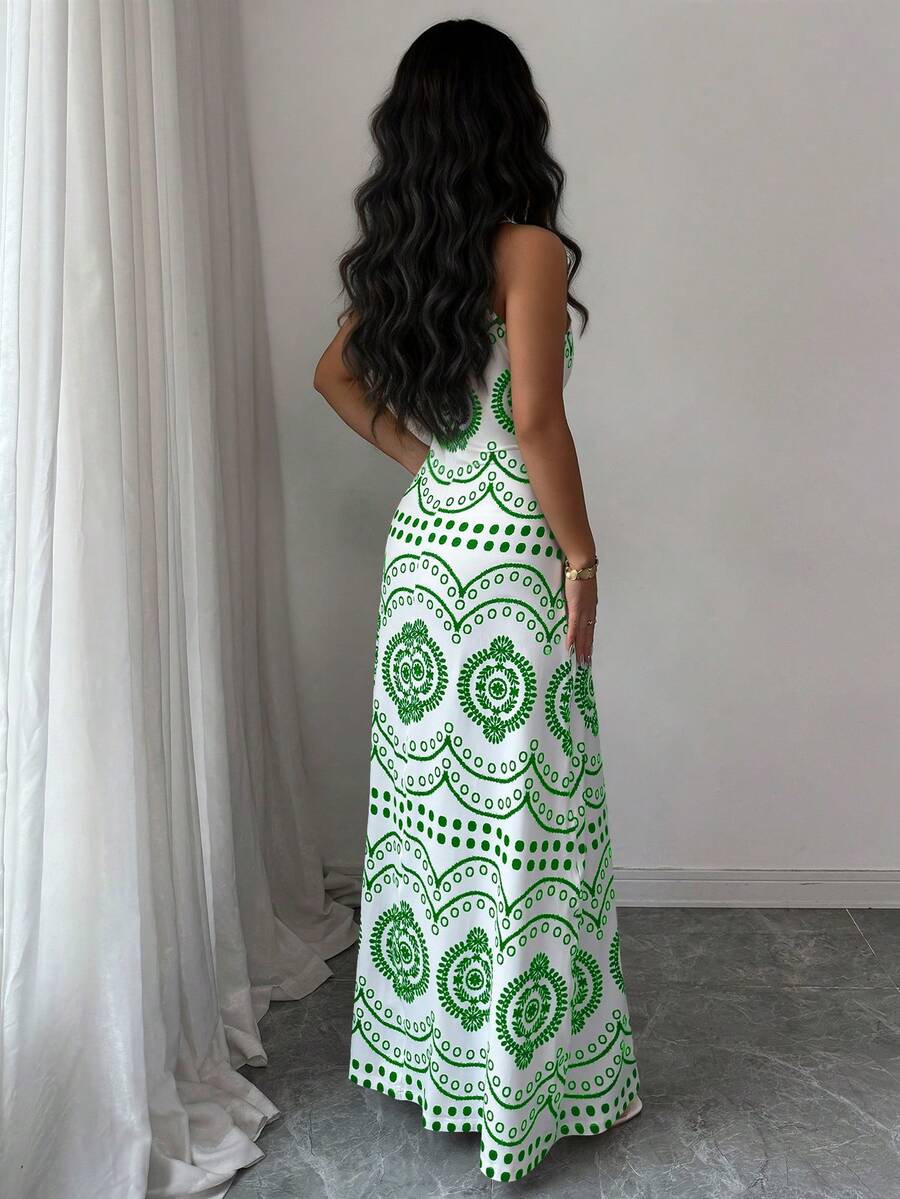 Robe décontractée de vacances à l'imprimé raffiné