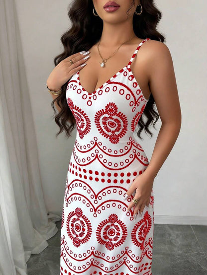 Robe décontractée de vacances à l'imprimé raffiné