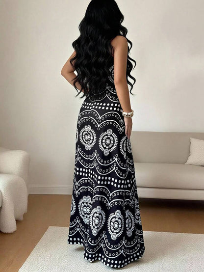 Robe décontractée de vacances à l'imprimé raffiné