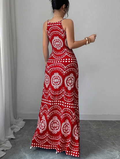 Robe décontractée de vacances à l'imprimé raffiné