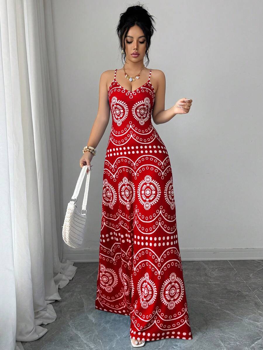 Robe décontractée de vacances à l'imprimé raffiné