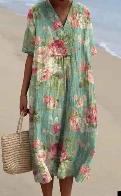 Margaret - Robe fluide à imprimé floral vibrant