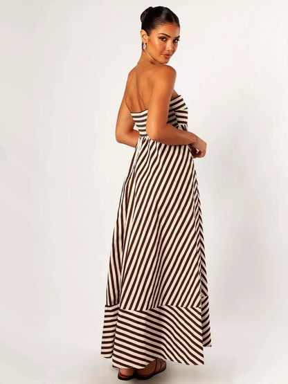 Robe longue transformable rayée