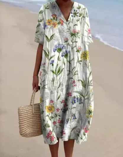 Margaret - Robe fluide à imprimé floral vibrant