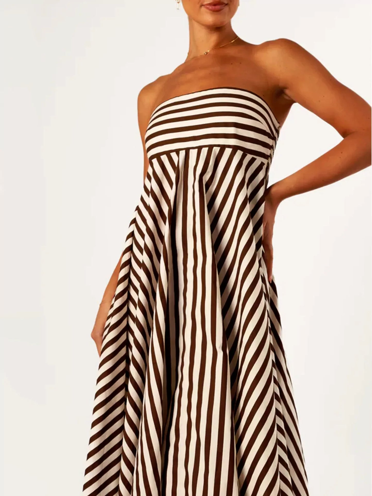 Robe longue transformable rayée
