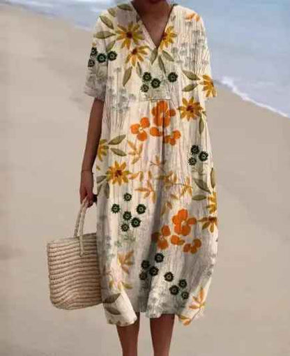 Margaret - Robe fluide à imprimé floral vibrant