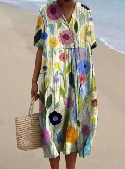 Margaret - Robe fluide à imprimé floral vibrant