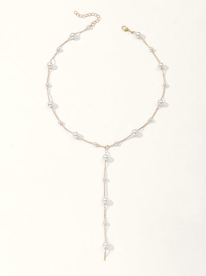 Collier en Y avec perle en goutte