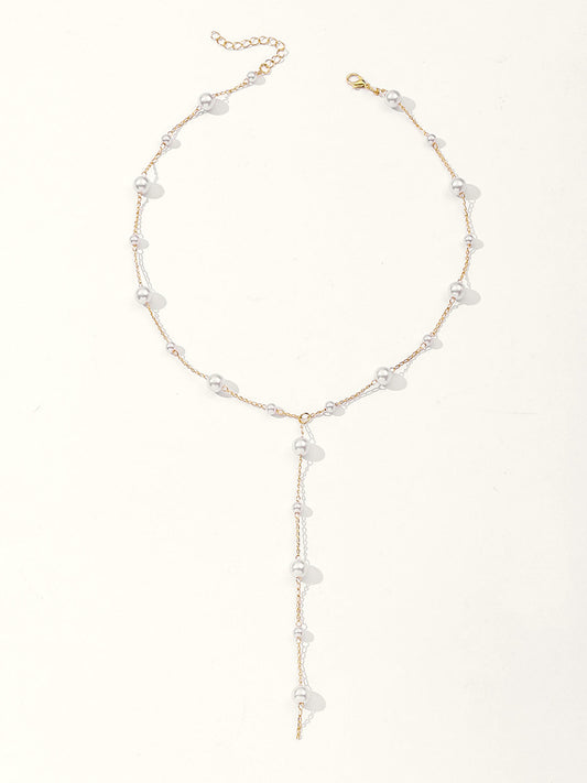 Collier en Y avec perle en goutte