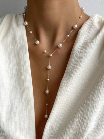 Collier en Y avec perle en goutte
