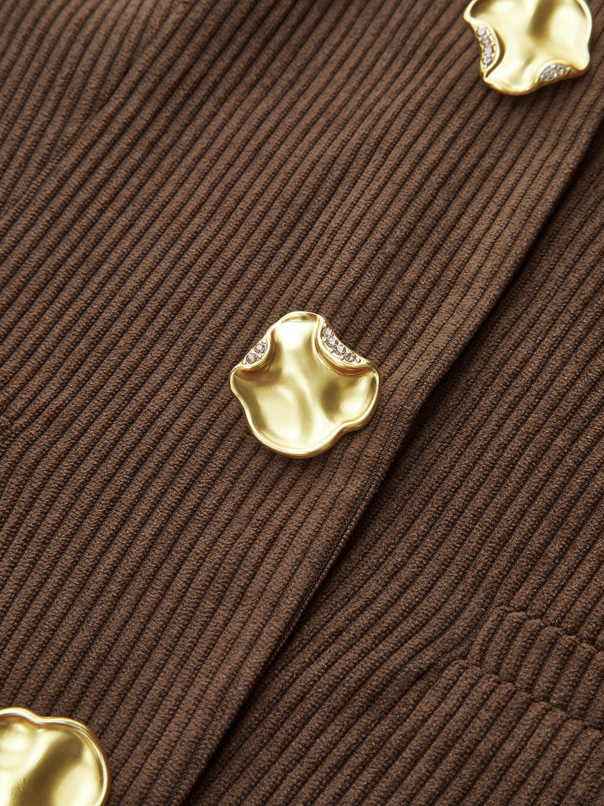 Gilet en velours côtelé à col en V noué