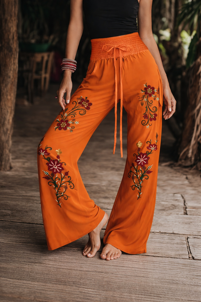 Pantalon décontracté à imprimé floral pour femmes