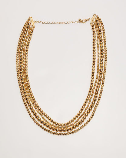 Collier de perles superposées Golden Girl