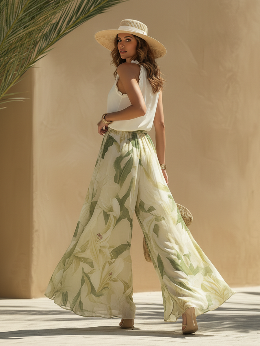 Ensemble Fluide Élégant avec Imprimé Floral