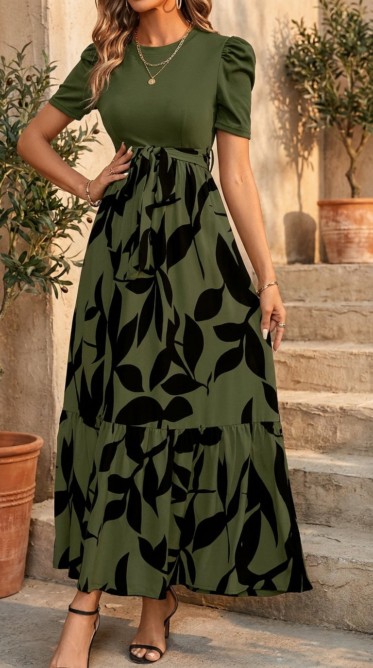 Robe longue à imprimé fleuri pour l'été