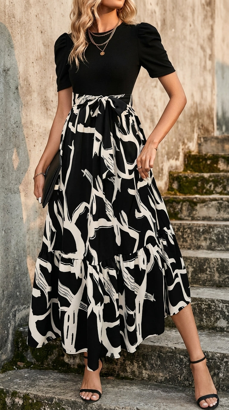 Robe longue à imprimé fleuri pour l'été