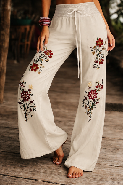 Pantalon décontracté à imprimé floral pour femmes
