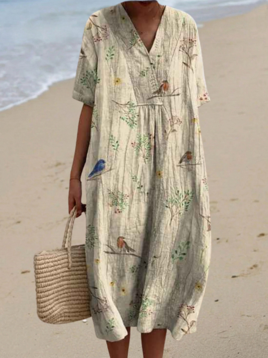 Margaret - Robe fluide à imprimé floral vibrant