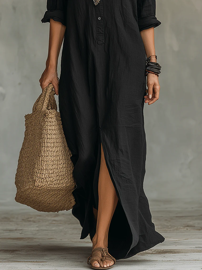 Robe longue boutonnée