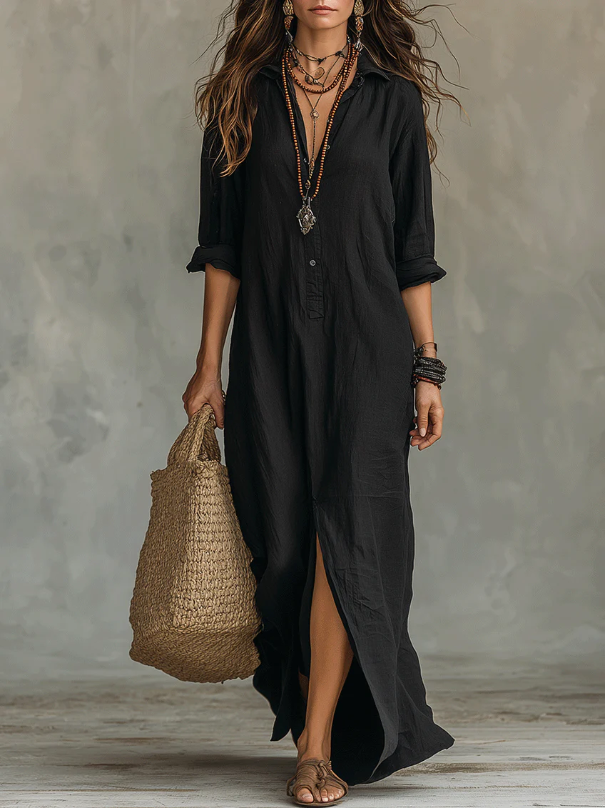 Robe longue boutonnée