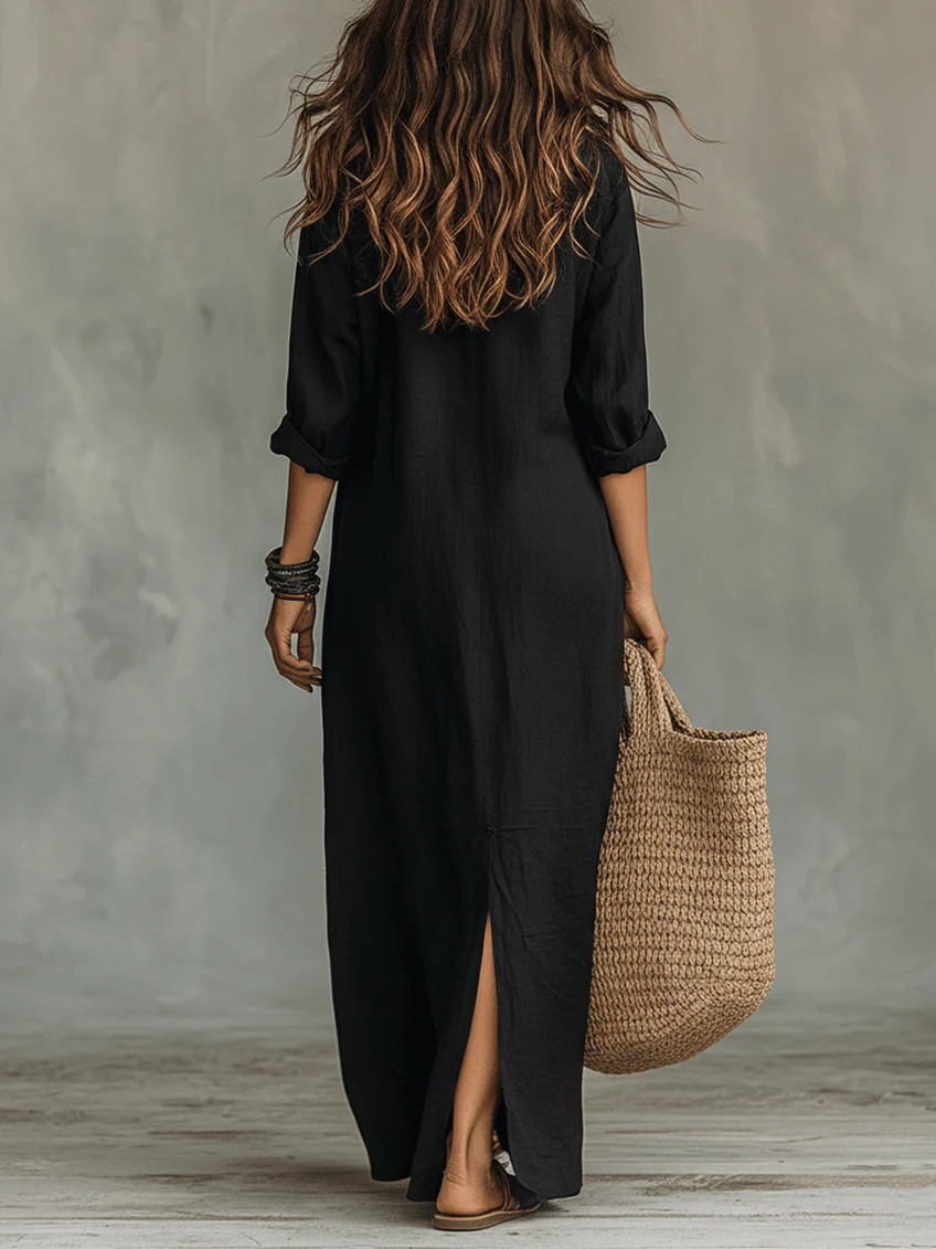 Robe longue boutonnée