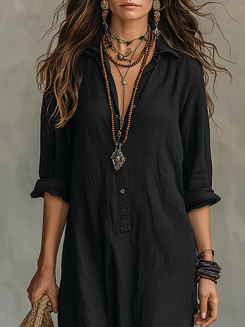 Robe longue boutonnée