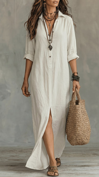Robe longue boutonnée