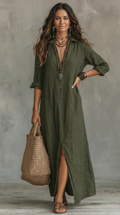 Robe longue boutonnée