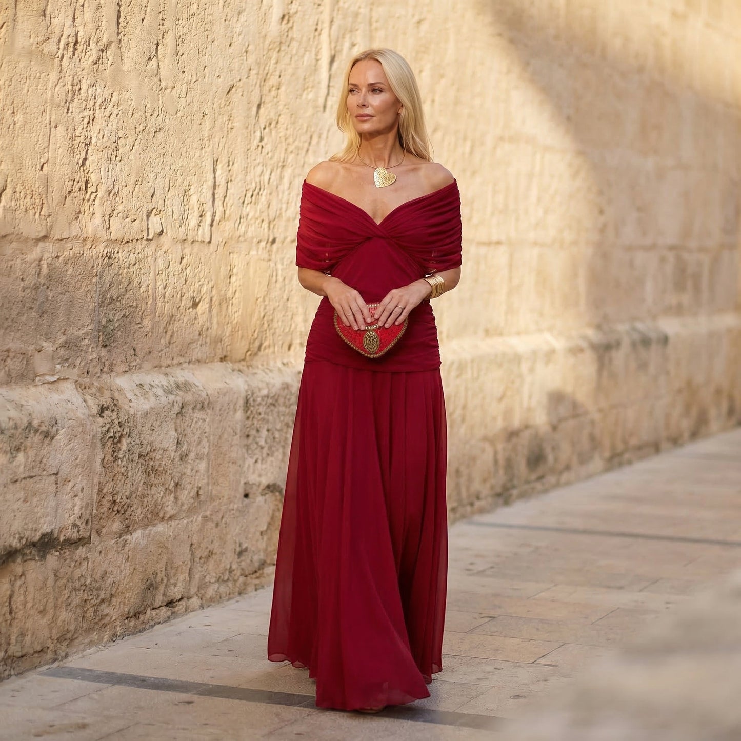 Florendra | Robe longue fleurie avec un élégant décolleté en V